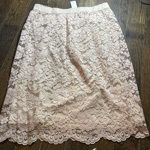 Adiva Skirt Womens Medium Soft Pink Blush Lace Business Casual Boho Overlay NWT